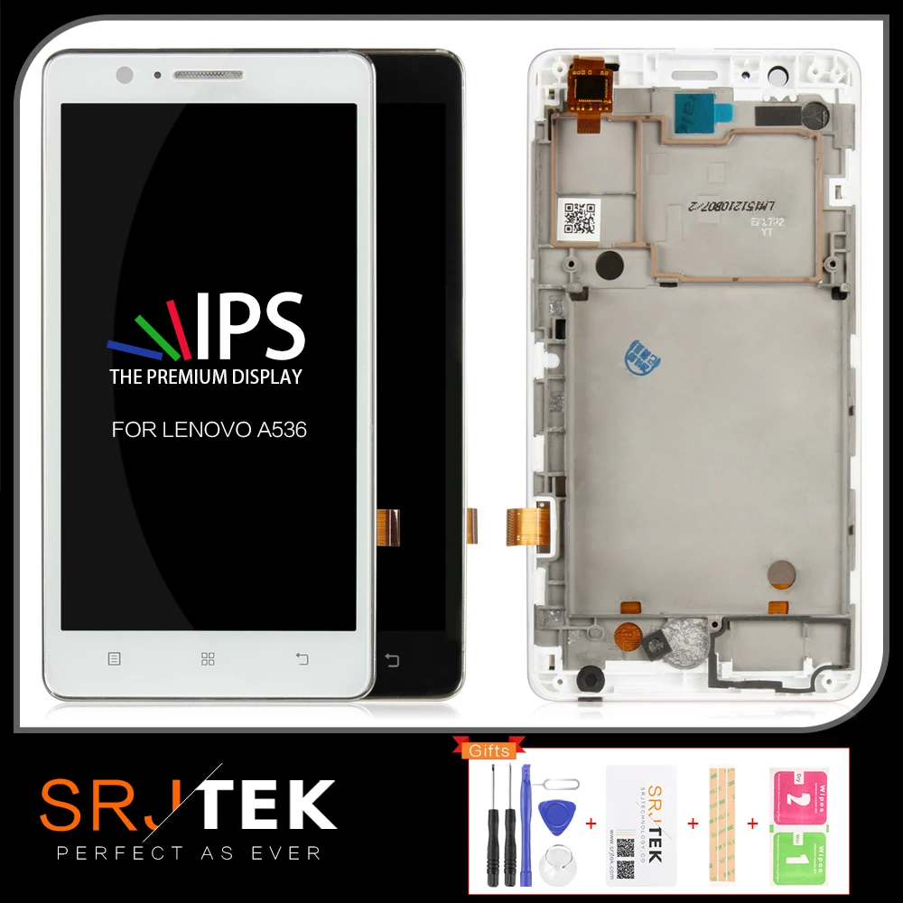 SRJTEK для Lenovo A536 сенсорный экран LCD Дисплей Матрица дигитайзер Датчик с рамкой