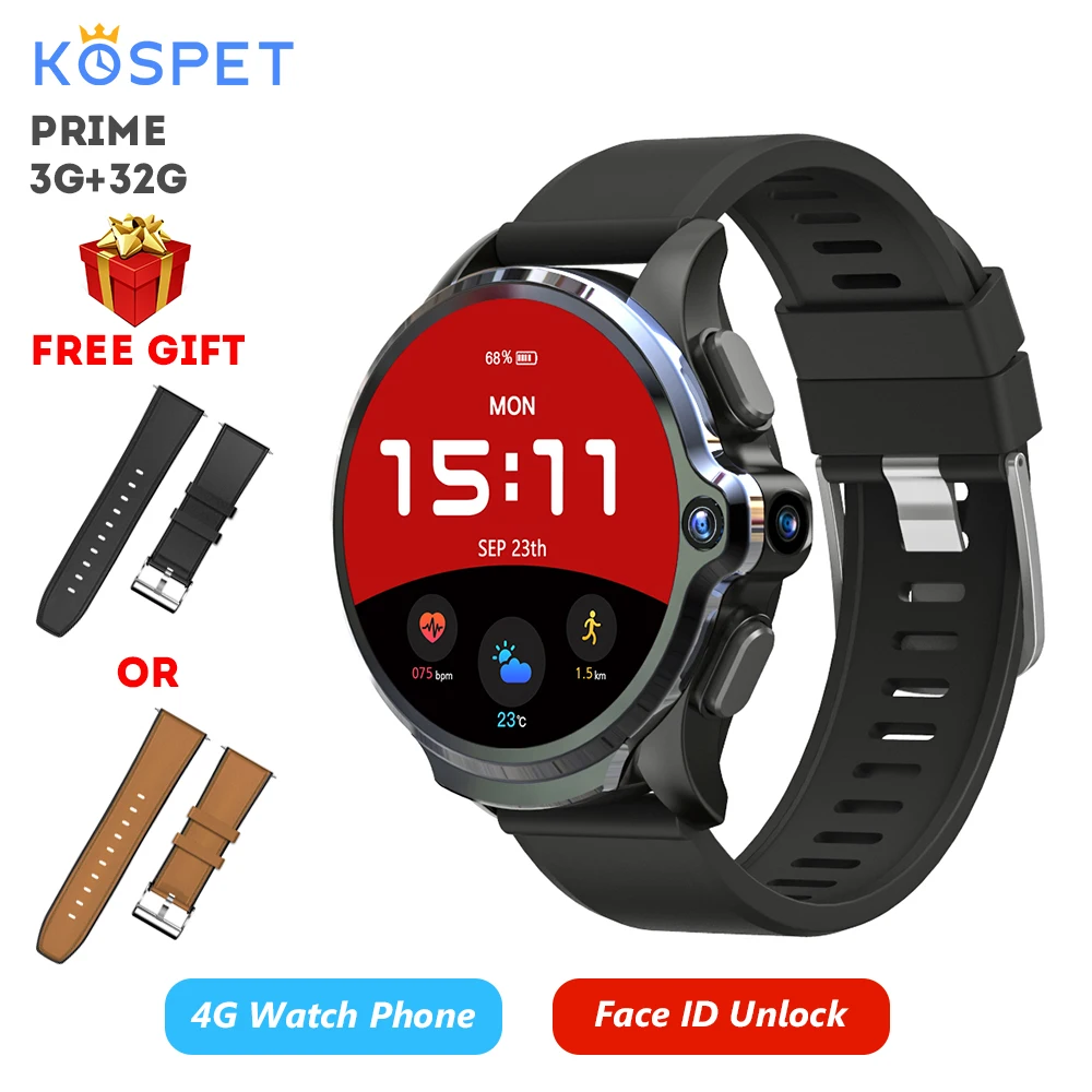 Мужские Смарт-часы KOSPET Prime 3 ГБ 32 4G Android Bluetooth двойная камера распознавание лица