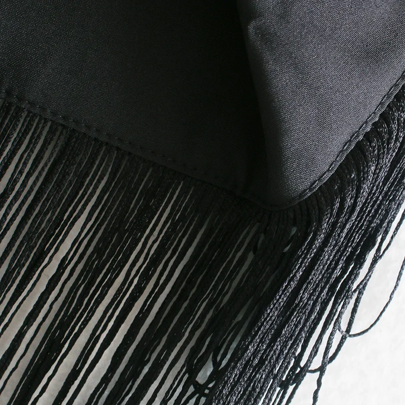 

Women Summer Vintage Velvet Tassel Skirts 2020 Solid Black Sexy High waist Fashion Street Female Mini Skirt Clothes