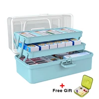 3 tiers medical storage box multi function tools organizer transparent cover first aid kit portable emergency