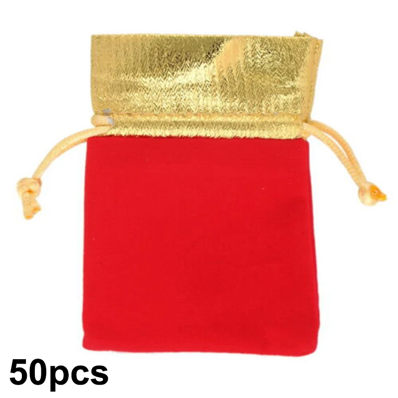 Бархат золотой отделкой 50 шт. шнурок сумки Свадебные принадлежности Подарочный