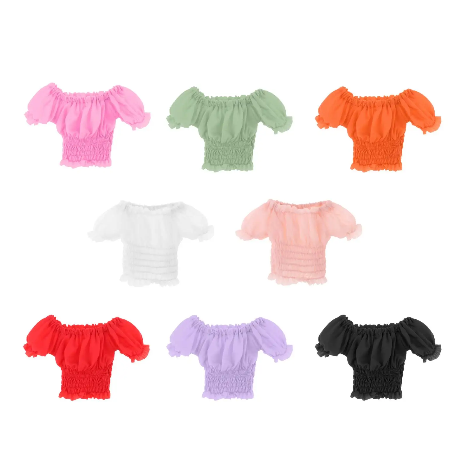 

1/6 Female Elastic Puff Sleeve Top T-shirt Suit Model Accessory Durable