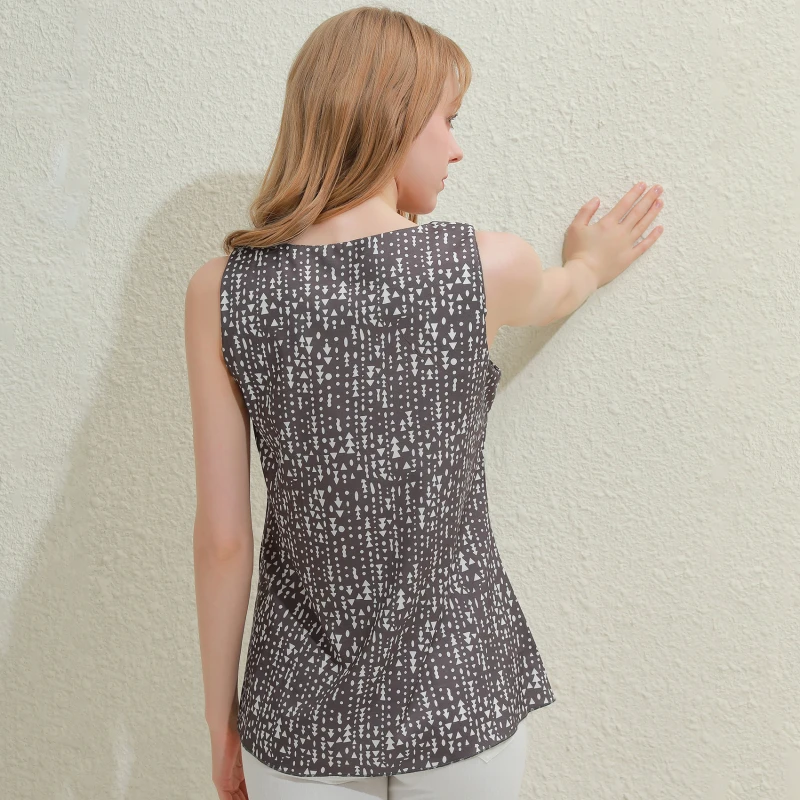 

New Women's Fashion Summer Tank Tops Casual V Neck Sleeveless Loose Dot Printed Color Vest Camisole Ladies Plus Size Top S-2XL