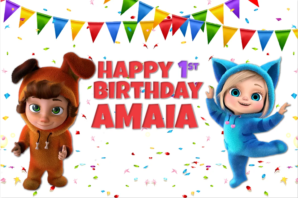 7x5FT персонализированные с днем рождения конфетти вечерние собака нижнее белье в