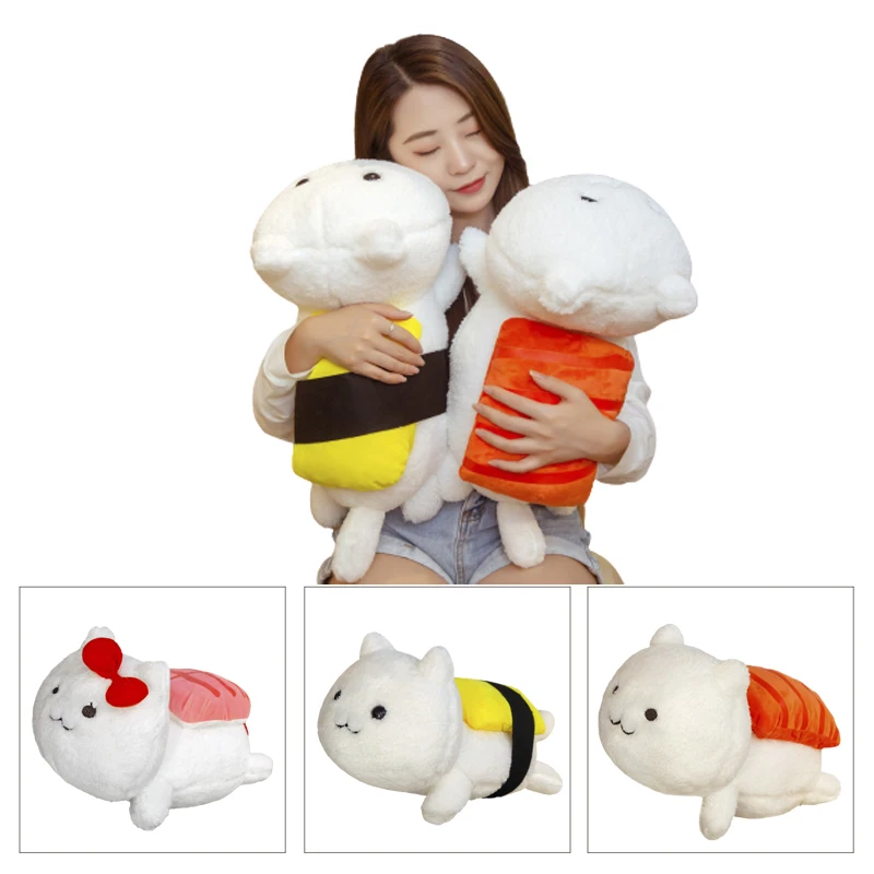 

Cute Sushi Cat Plush Sushi Tuna Salmon Omelette Pillow Stuffed Food Pillow Soft Doll Sofa Decorative Pillow Plush Toys Kids Toys
