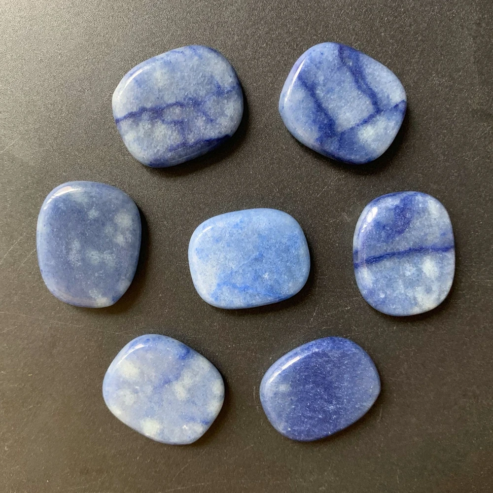 

Blue Aventurine Stone Healing Spiritual Crystal Palm Stones Set Palmstone Home Room Office Table Decor