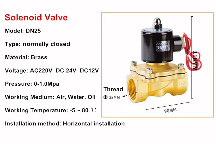 

2 way 1/4 "3/8" 1/2 "3/4" 1 "1-1/4" AC220V DC12V 24V