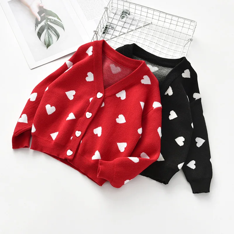 

2-5 Years Girls Cotton Sweater 2020 Autumn Winter Children's Sweater New Girls Cardigan Sweater Coat KF804