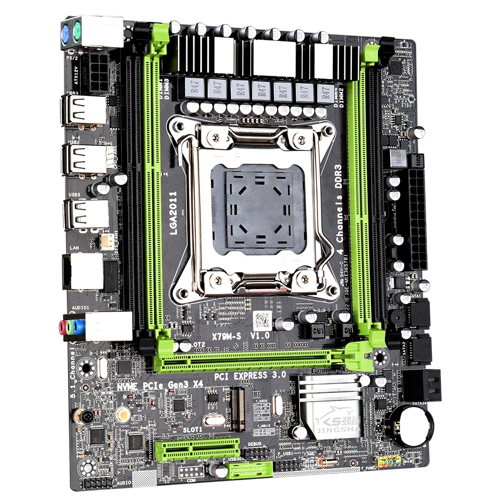 X79 материнская плата USB2.0 PCI-E 16X LGA2011 м блок питания ATX X79M-S 2 0 NVME M.2 SSD Поддержка ECC REG
