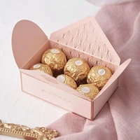 10pcs retro pink wedding sugar chocolate box gift wedding favors candy box party supplies gift packaging boxes