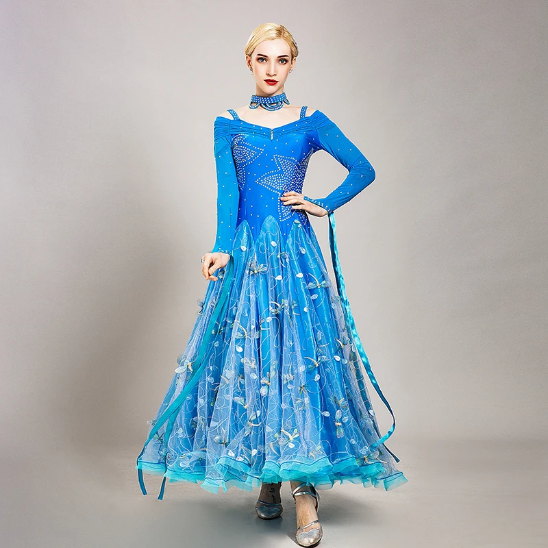 Бальное платье для танцев женское бальное стандартное вальса с бахромой костюмы