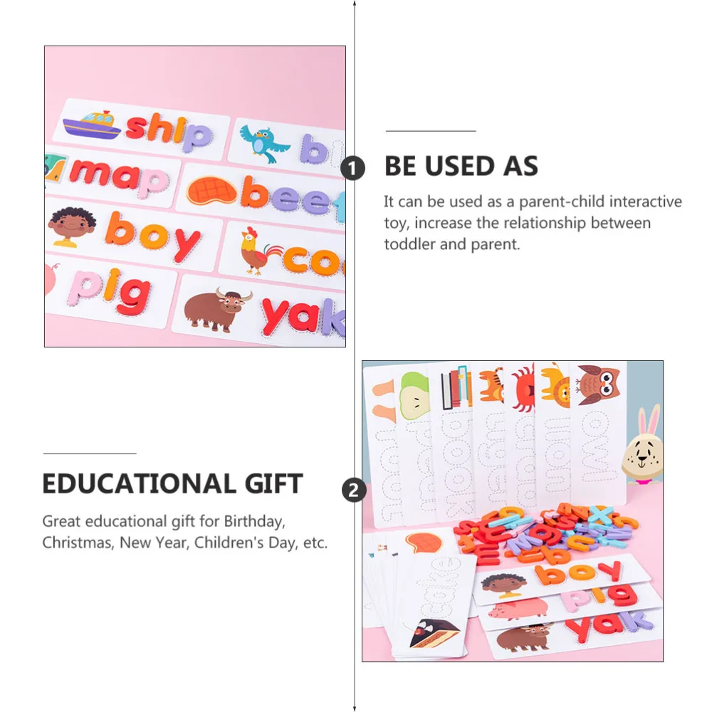 

1 Set Kids Spelling Puzzle Game Alphabet Literacy Cards Early Educational