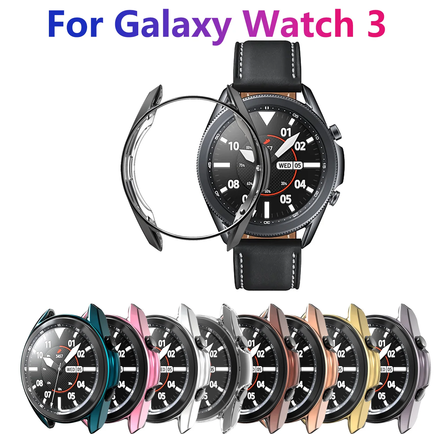 Защитный чехол для Samsung Galaxy Watch 3 41 мм 45 Смарт часы из ТПУ защитная рамка умные