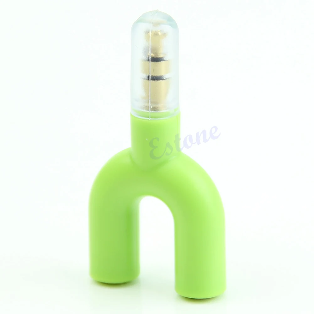 

3.5mm U Shape Male To 2 Female Stereo Audio Headphone Earphone Splitter Adapter