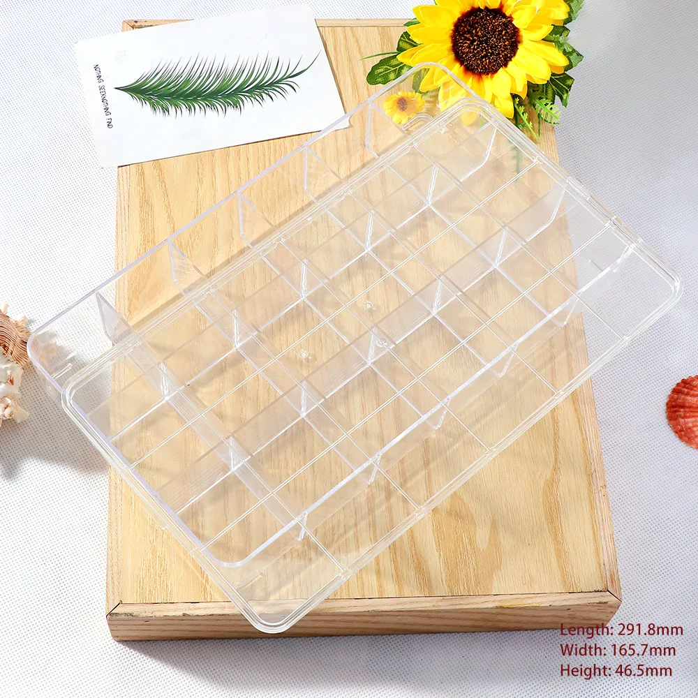 

Transparent Plastic Storage Jewelry Box Compartment Adjustable For Beads Earring Display Box For Jewelry Rectangle Box Case