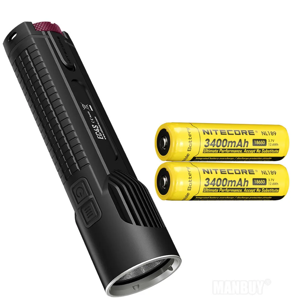NITECORE EC4S с 2 перезаряжаемыми батареями 18650 2150 люменов 8 режимов XHP 50 светодиодный