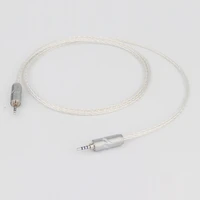 preffair 100 pure silver 3 5mm 2 5mm to 3 5mm2 5mm aux cable top graded audio upgrade headphone mobilephone wire