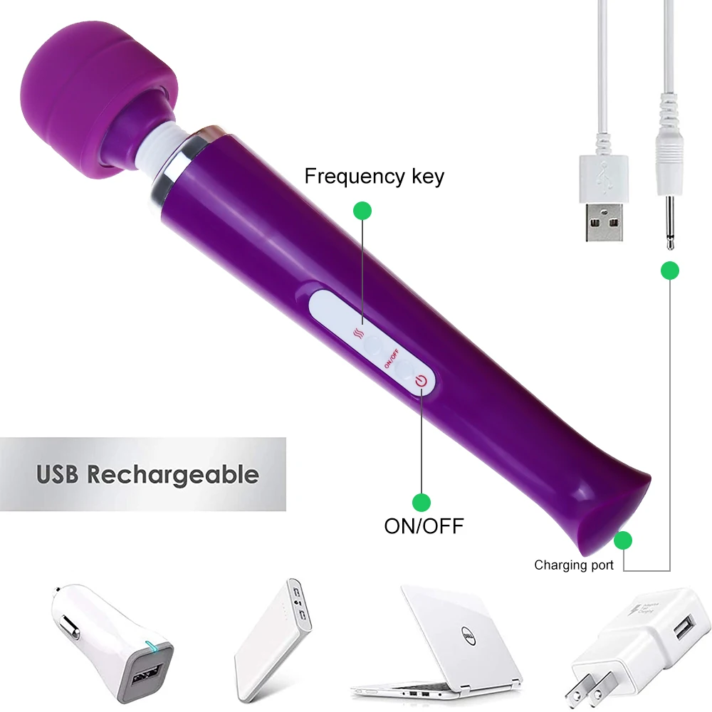 Огромная волшебная палочка Вибраторы для женщин USB зарядка большая AV палка