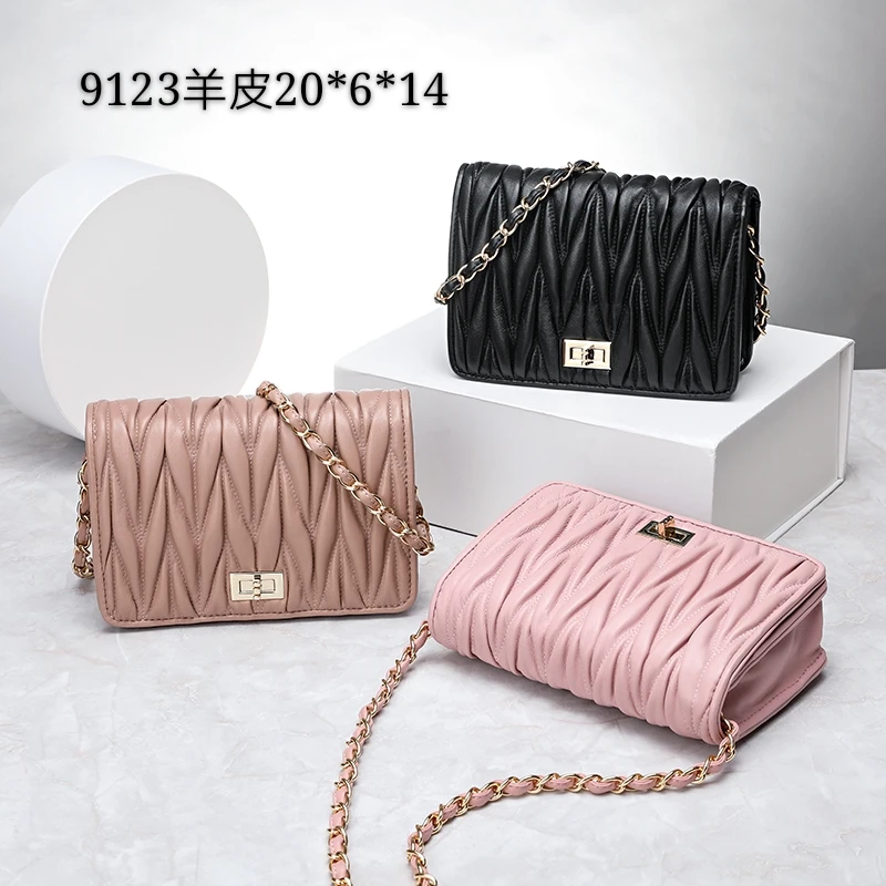 

free shipping 2020 the new style fashion and sweet genuine leather sheepskin women one shoulder bag crossbody bag 3 color 20cm
