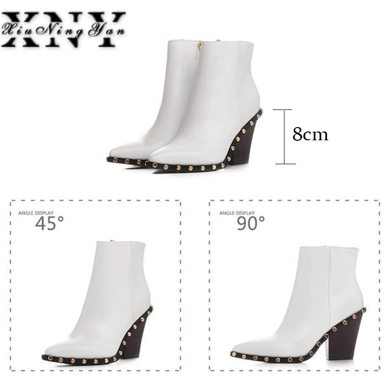 Женские ботинки из натуральной кожи Xiuningyan женские ботильоны на молнии брендовая