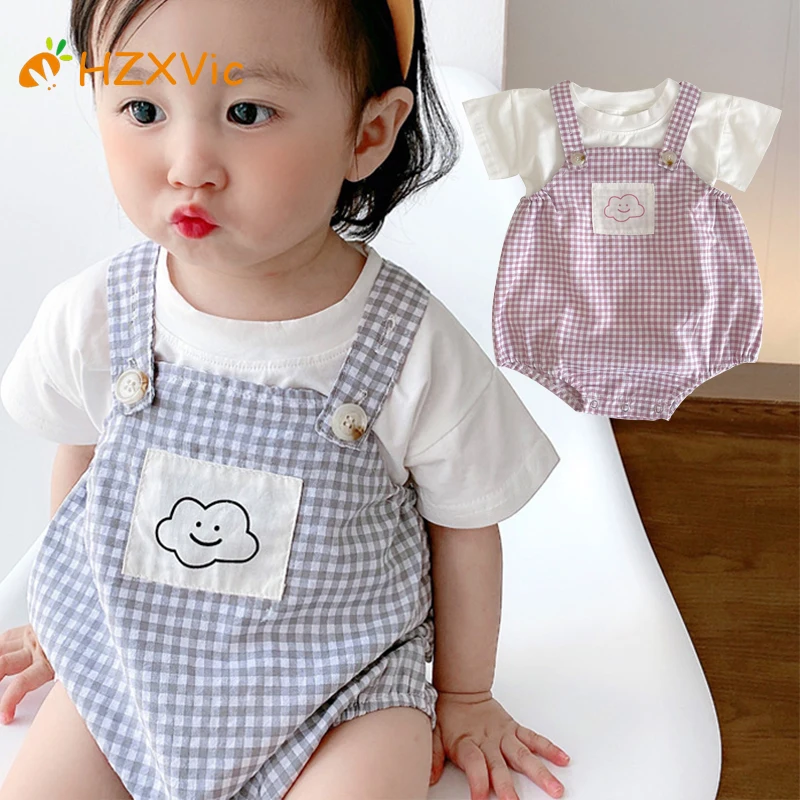 

HZXVIC Baby Girls Clothing Set T-shirt 2022 Summer Set For Baby Girls Top + Romper Casual Korean Suit Children Clothes 0-2Years