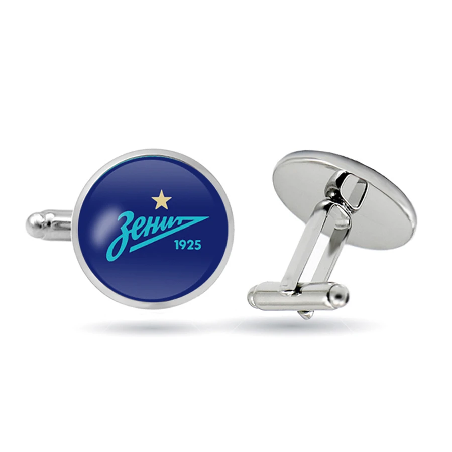 Запонки &quotЗенит&quot запонки для футбольного клуба из нержавеющей стали с