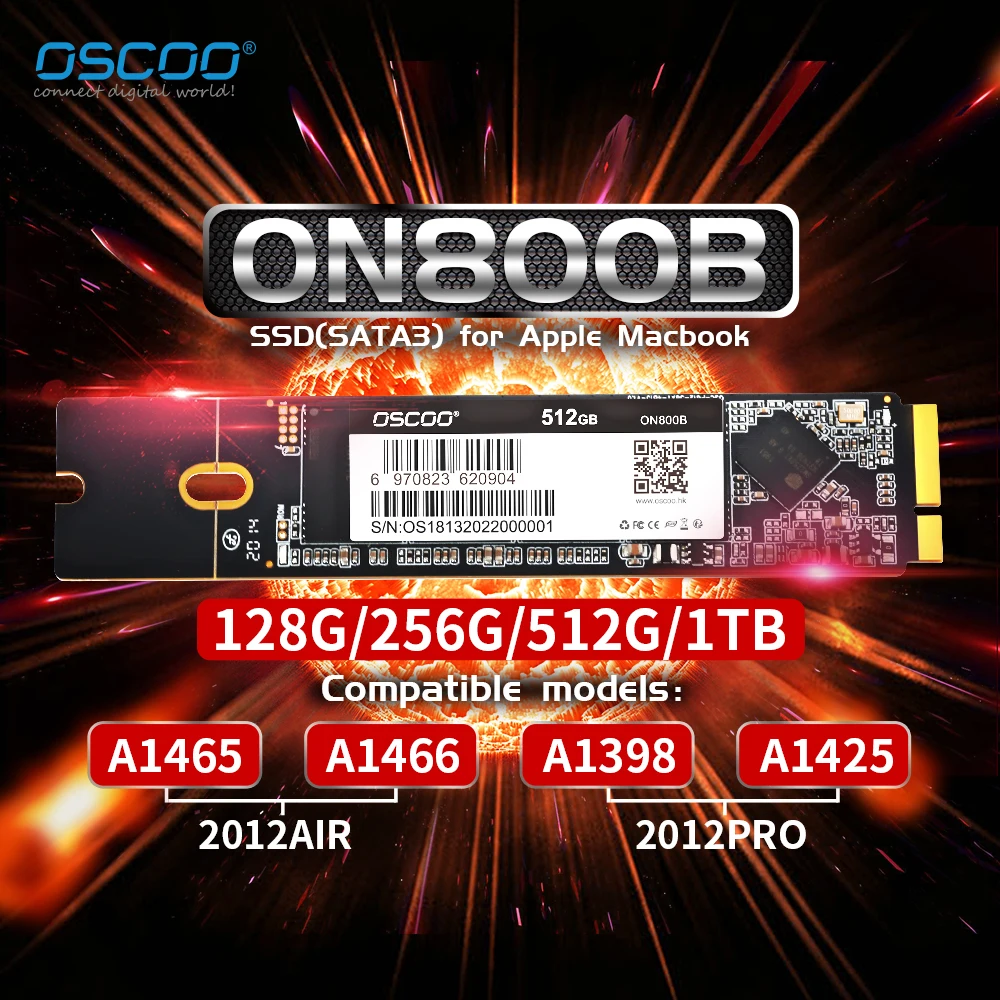 Твердотельный накопитель Oscoo 128 ГБ 256 512 ТБ жесткий диск для Macbook 2012Air A1465 A1466 2012Pro A1398