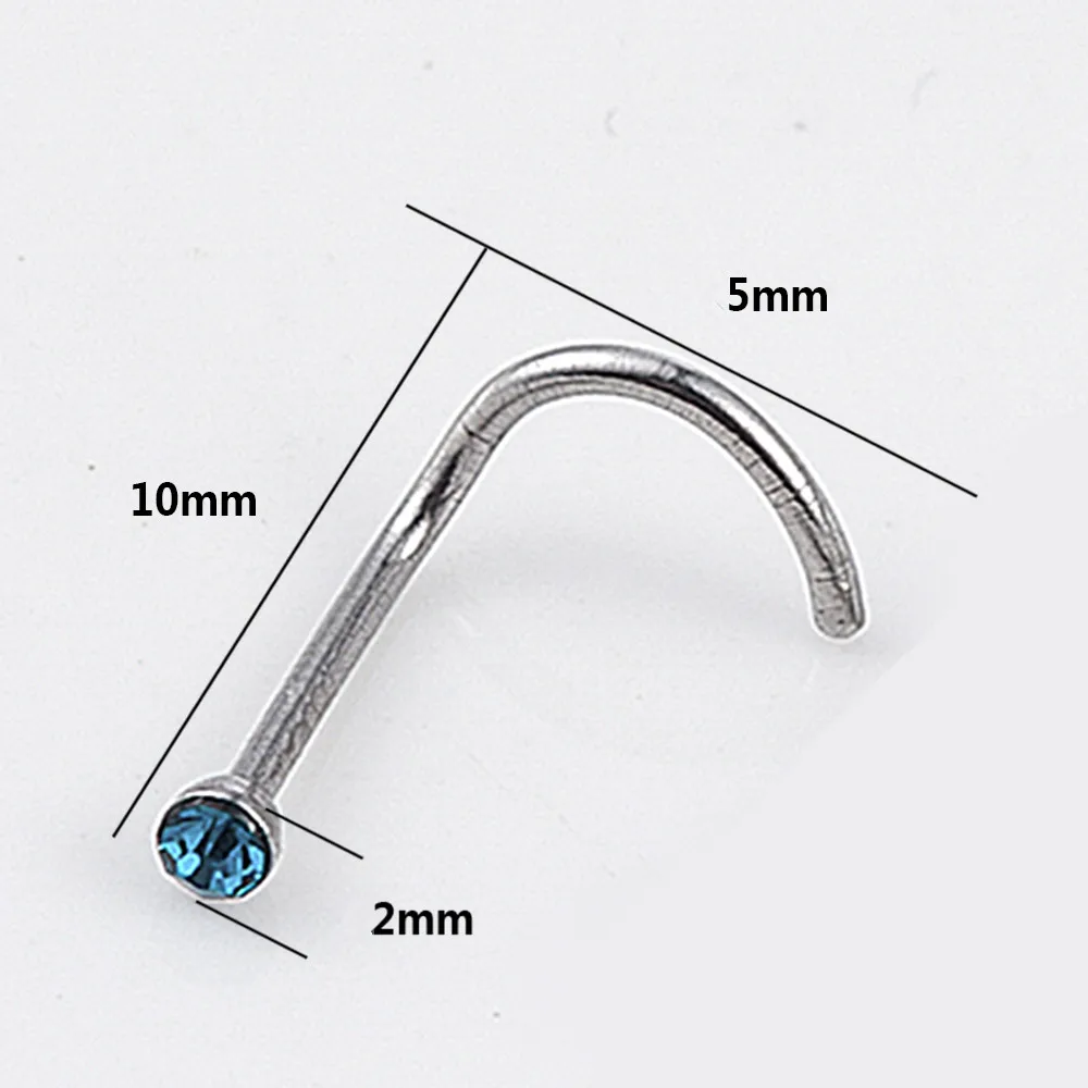 

10 pcs Punk Style Piercing Nose Lip Jewelry Body Jewelry For Man Women Studs 2mm Pick Free Shipping