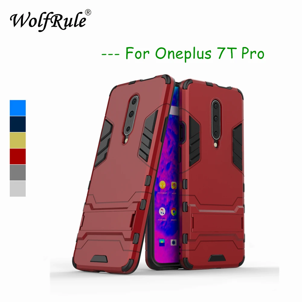 

Case For OnePlus 7T Pro Cover Soft Rubber + Plastic Kickstand Case For OnePlus 7T Pro Case Phone Shell For OnePlus 7T Pro Funda