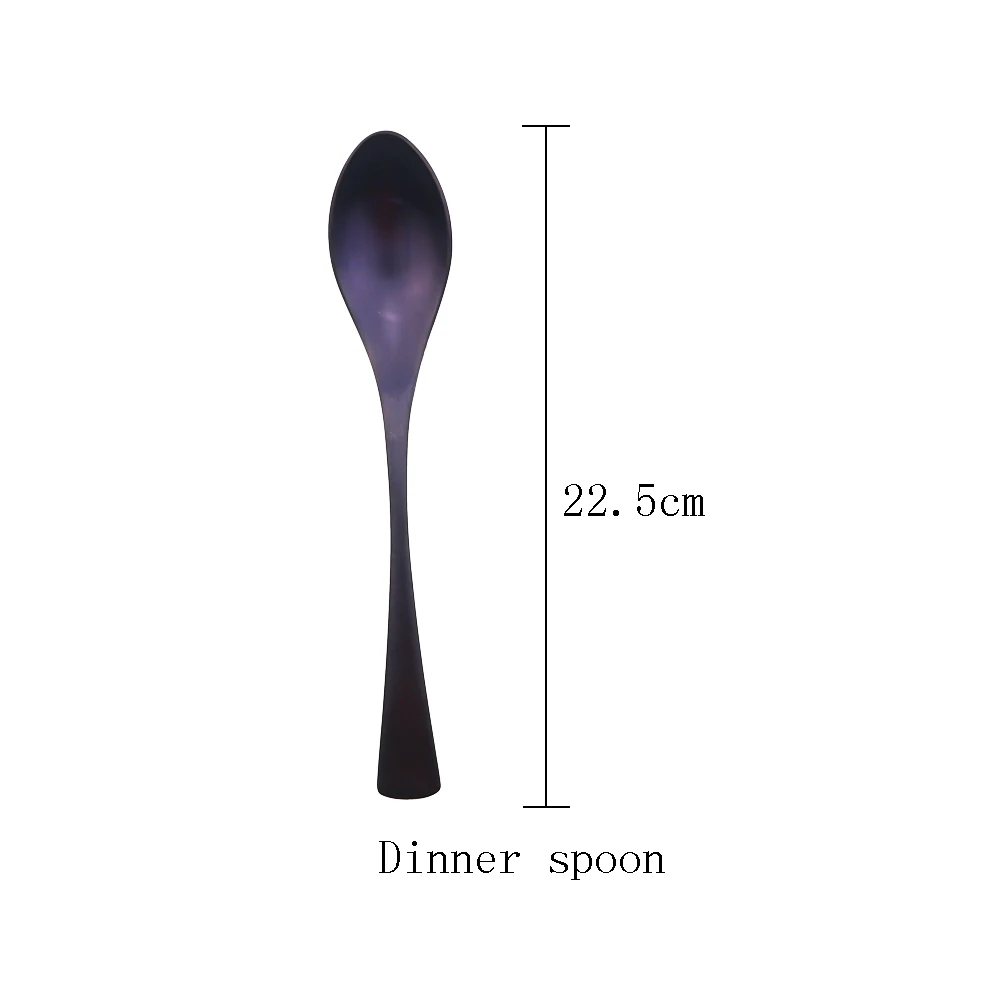 1pcs dinner spoon Фиолетовый 1 шт. Посуда высокого качества из металла столовые приборы 304 нержавеющая сталь Ресторан семья набор столовой посуды для кухни посудомоечная машина Сейф - Цвет: 1pcs dinner spoon