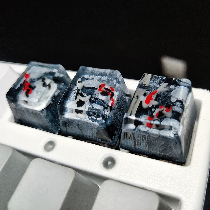 

Koi Fish Resin Keycap Backlit Keycaps for Cherry MX White Black 1U 2.25U 2.75U SA Space Bar Enter Key + Shift Key
