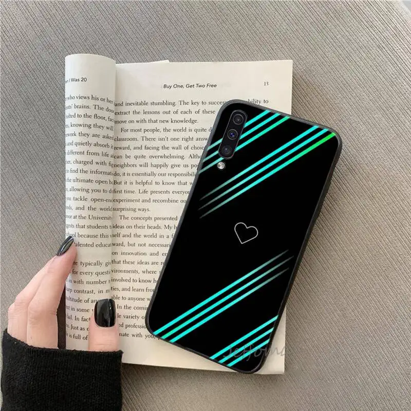 

love heart grid Phone Case For Samsung galaxy S note 7 8 9 10 20 fe edge A 6 10 20 30 50 51 70 lite plus Soft Silicone Funda