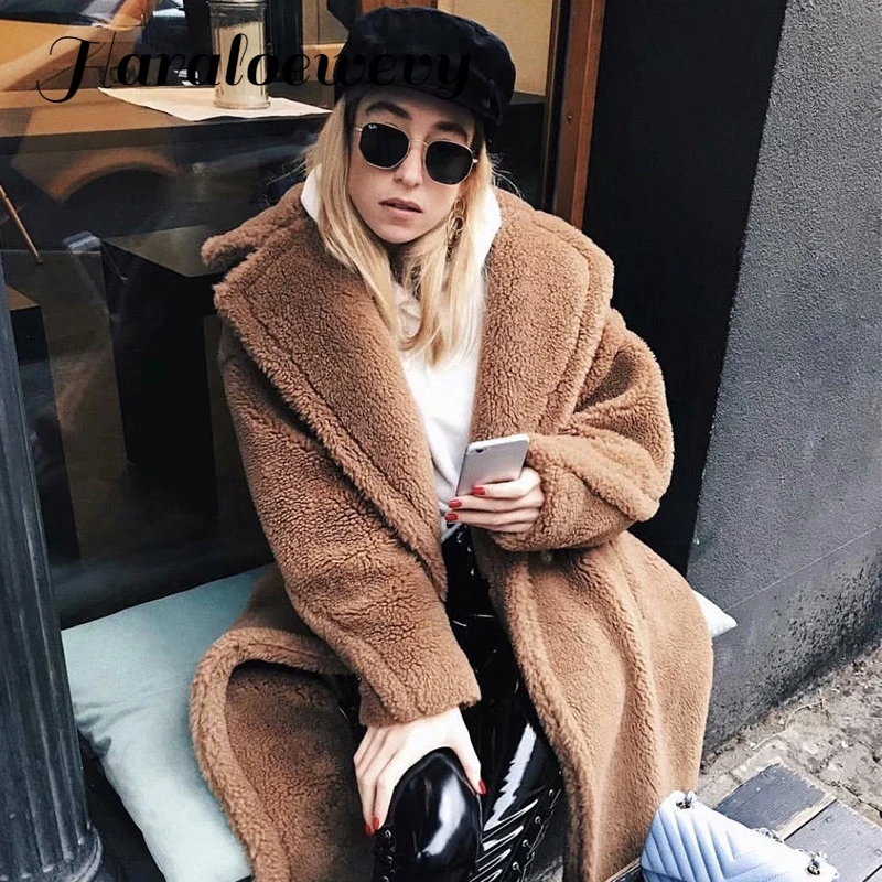 Женское толстое пальто из искусственного меха 2018 зимняя теплая длинная парка с