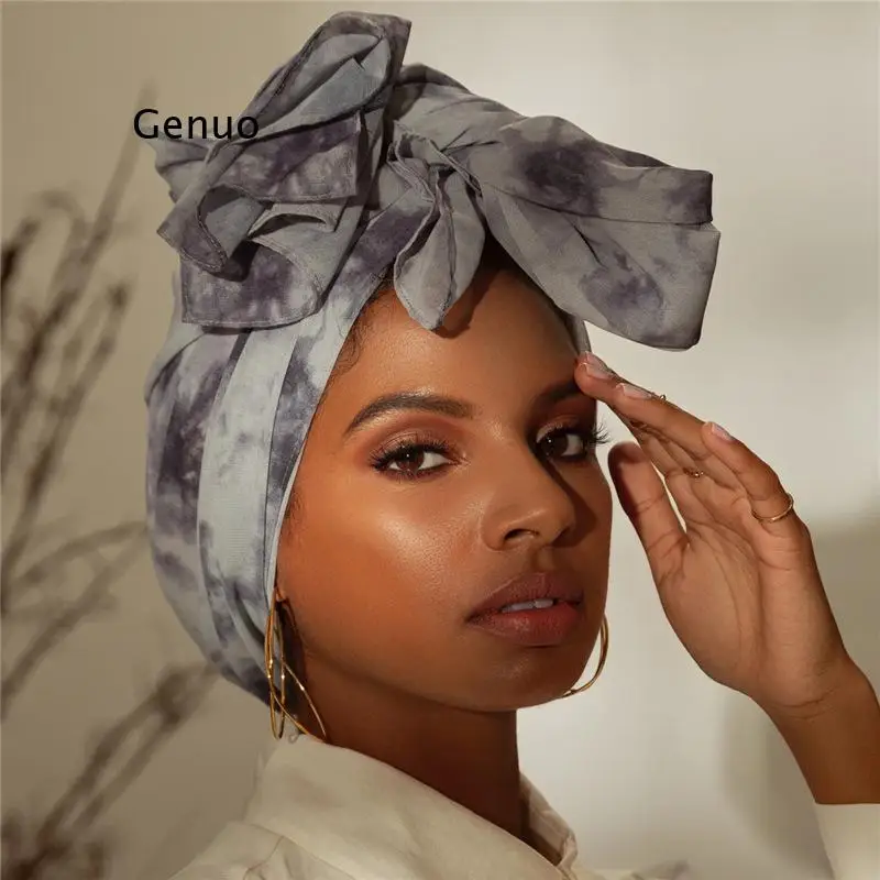 

175CM*70CM New Chiffon Square Hair Scarf Women Headband Gradient Tie-Dye Neck Scarfs Hairband Kerchief Female Bandanas Headscarf