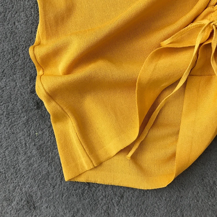 

Summer Sexy Dress Women 2020 New Spaghetti Strap Bandage Office Clothing Knitting Mini Vestidos Bodycon Sexy Party Dresses