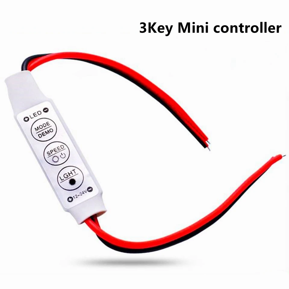 

Dimmer Mini 5V 12A LED Dimmer Remote Controller For Single Color 5050/3528 Led Strips Brightness Dimmer Automatic Memory
