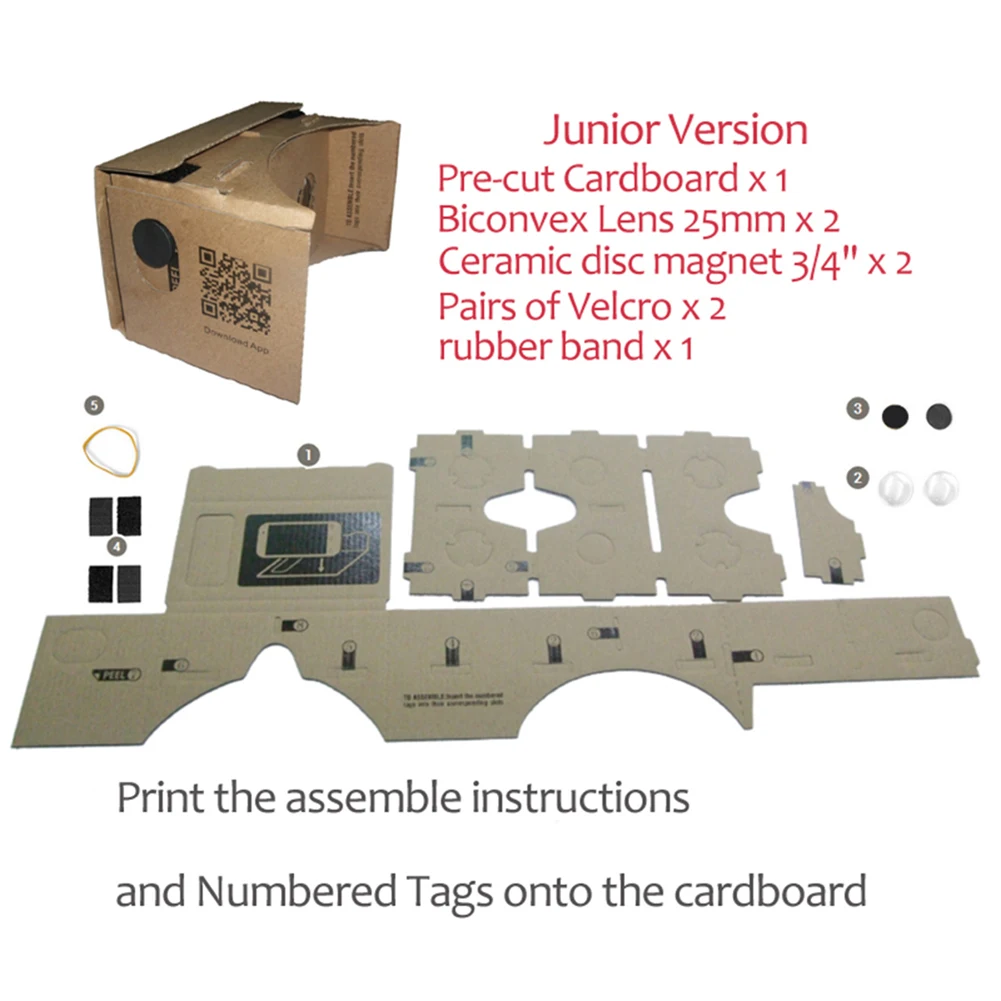 new DIY Google Cardboard Virtual Reality VR Mobile Phone 3D Viewing Glasses for 5.0" Screen | Электроника