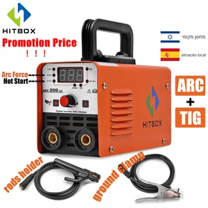 Сварочный аппарат HITBOX для дуговой сварки, ручка для сварки искусственных элементов, Улучшенная функция дуговой сварки, антипригарные стержни 1,6-3,2 мм, 220 В, защита VRD