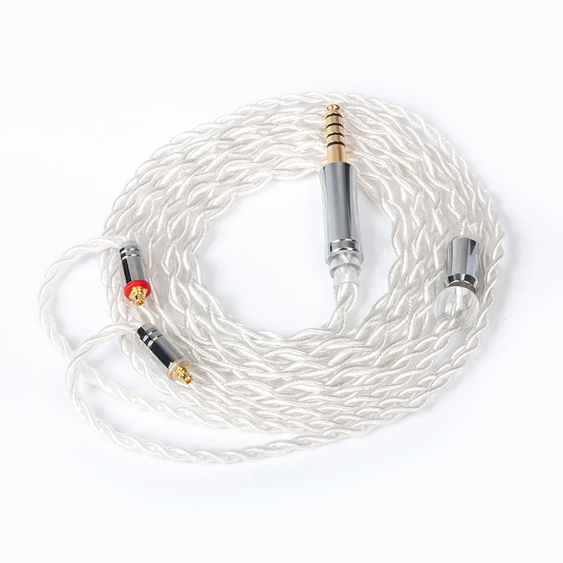 

TRI Through 4 Core High Purity 5N Single Crystal Copper Silver-Plated Cable 2pin/MMCX/QDC/TFZ with 2.5/3.5/4.4 Connector KS2 I3