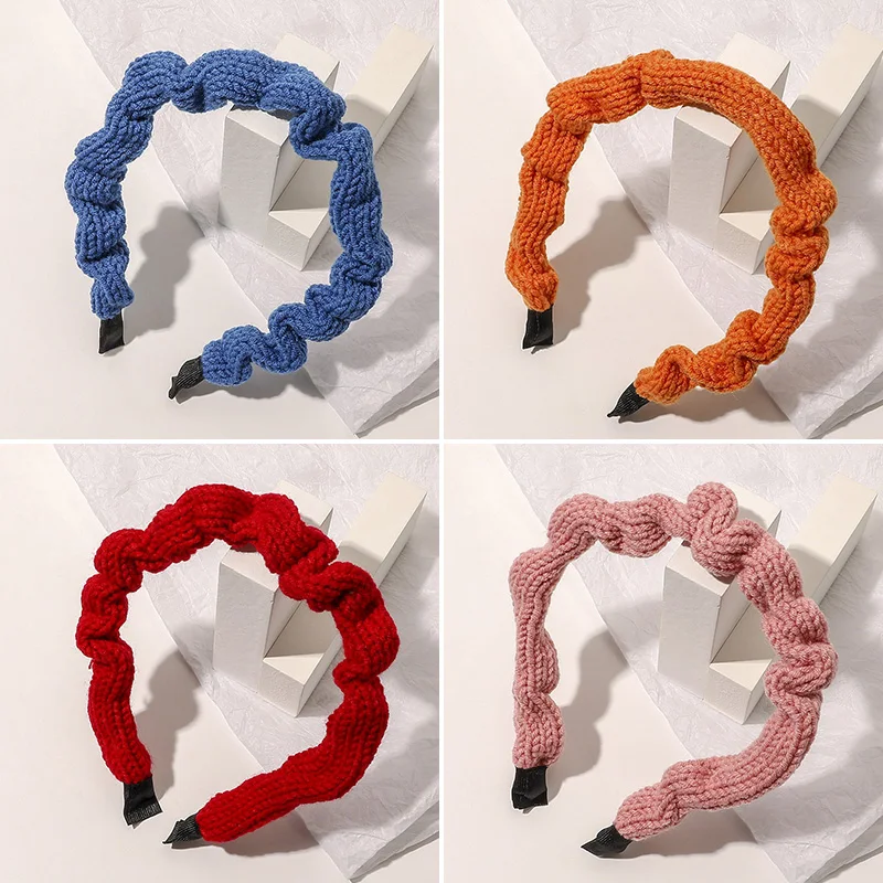 

Winter Ear Warmer Headband Women Fashion Elastic Wool Knitted Headband Head Wrap Hairband Girls Elegant Hair Band Accessories