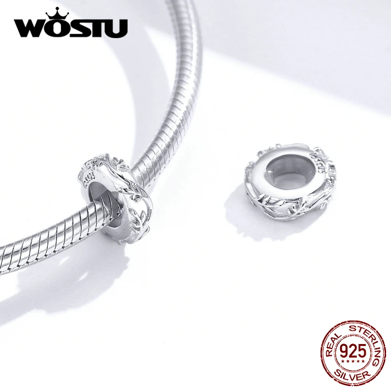 WOSTU 925 пробы серебряные силиконовые пробки разделитель лоза лист бисера Подходит