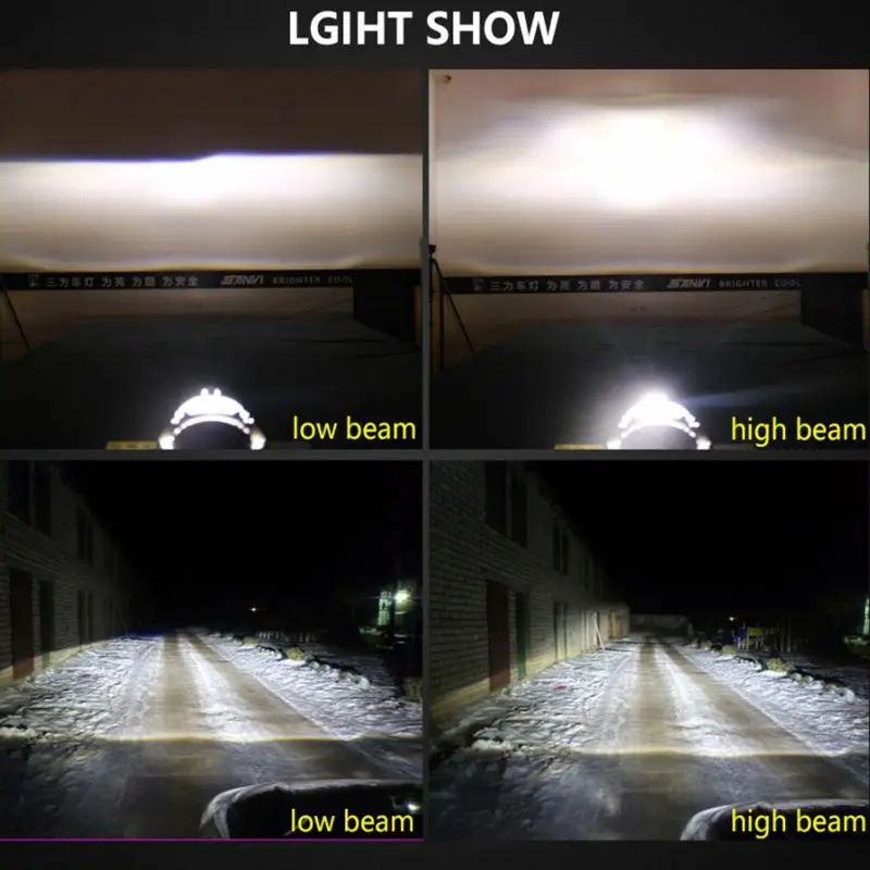 Универсальные двухобъективные светодиодные фары 3 дюйма 70 Вт для мотоцикла с