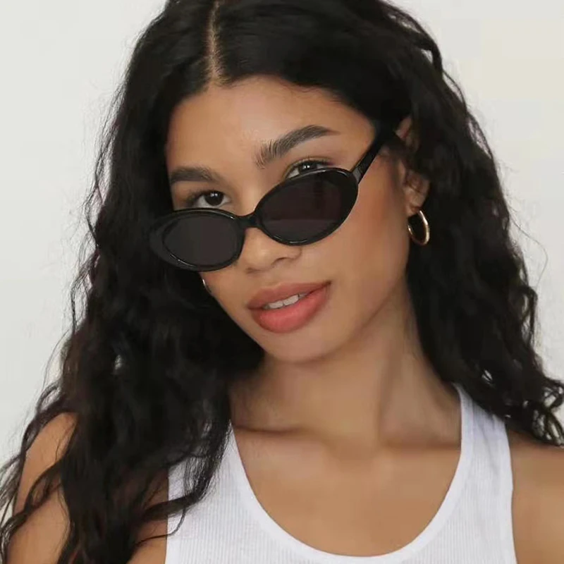 

Солнечные очки в овальной оправе женские, модные маленькие круглые брендовые дизайнерские зеркальные солнечные очки конфетных цветов в ов...