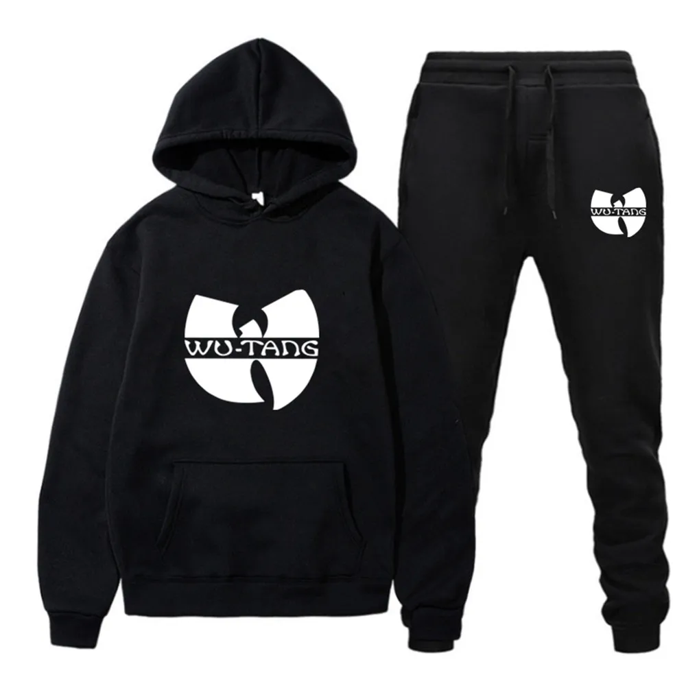 

Спортивный костюм wu-tang для мужчин и женщин, толстовка с буквенным принтом и штаны, свитшот, пуловер, спортивная одежда, комплект из 2 предмето...