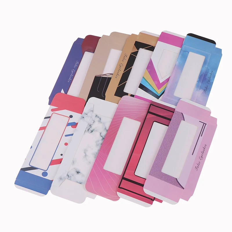 

10Pcs/set Empty Holographic False Lashes Box Soft Paper Eyelashes Packaging Case