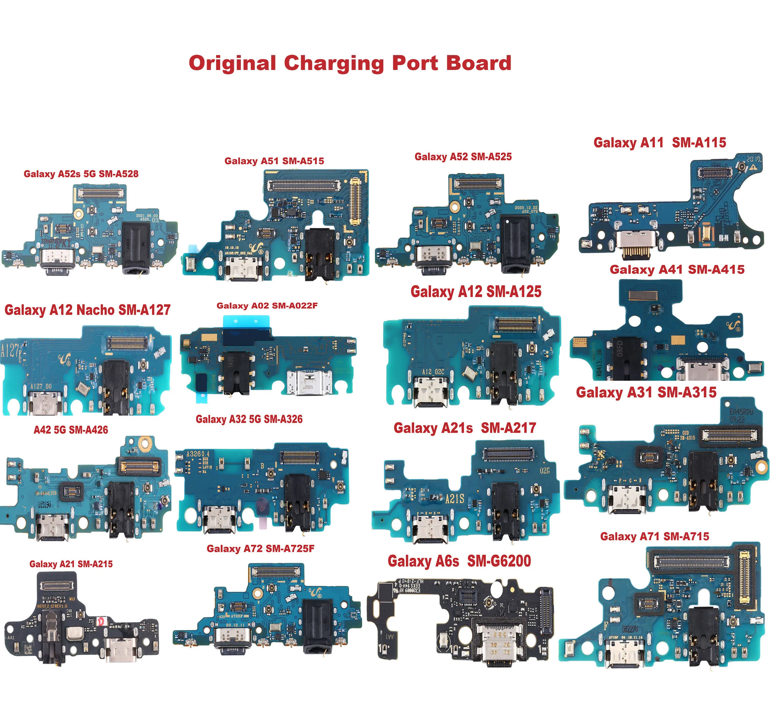 Original Charging Port Board for Samsung Galaxy A51/A52s K1/A12 Nacho/A42 5G/A21/A11/A02/A32 5G/A72/A52/A21s/A6s/A11/A41/A31/A71