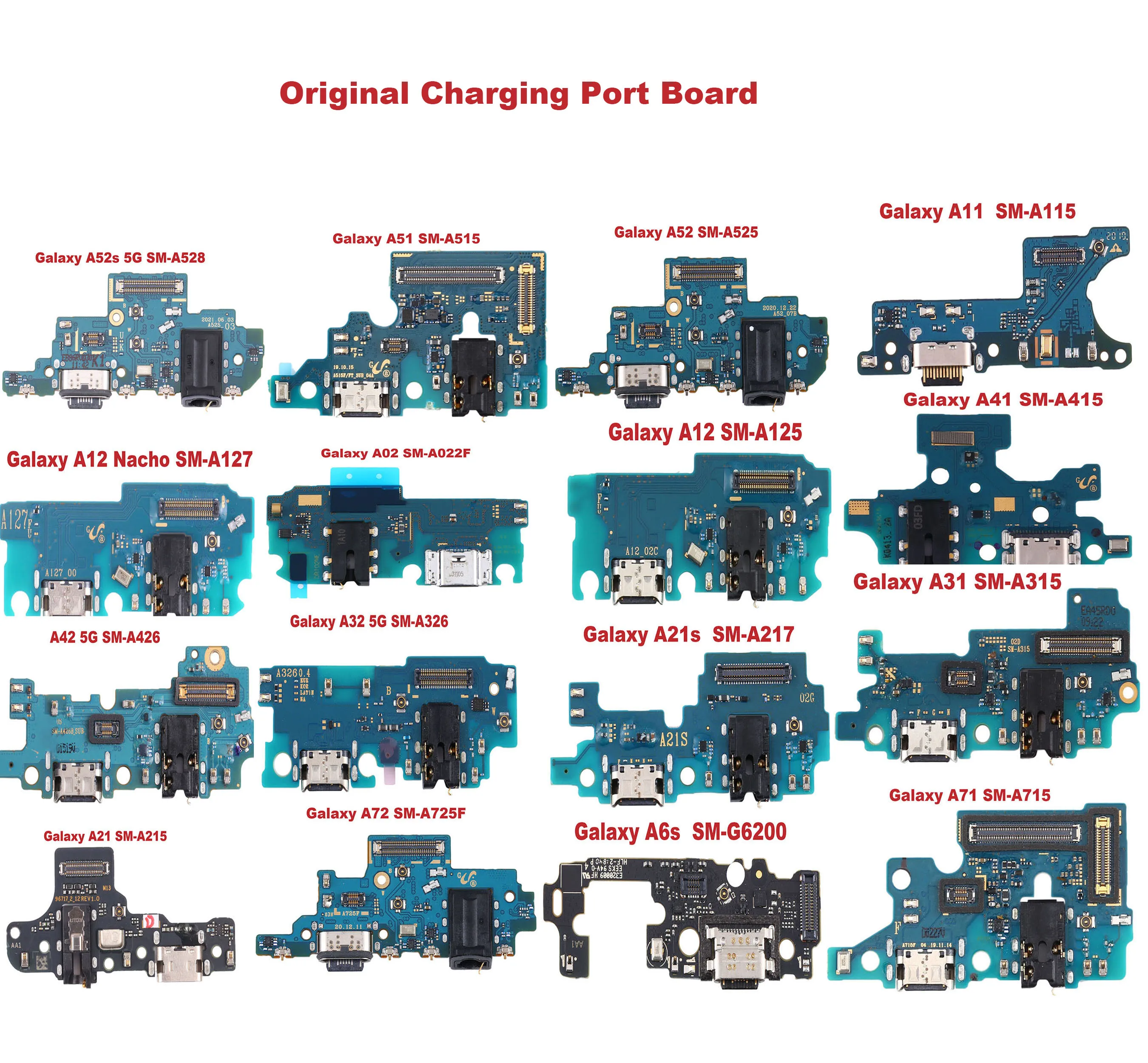 

Original Charging Port Board for Samsung Galaxy A51/A52s K1/A12 Nacho/A42 5G/A21/A11/A02/A32 5G/A72/A52/A21s/A6s/A11/A41/A31/A71