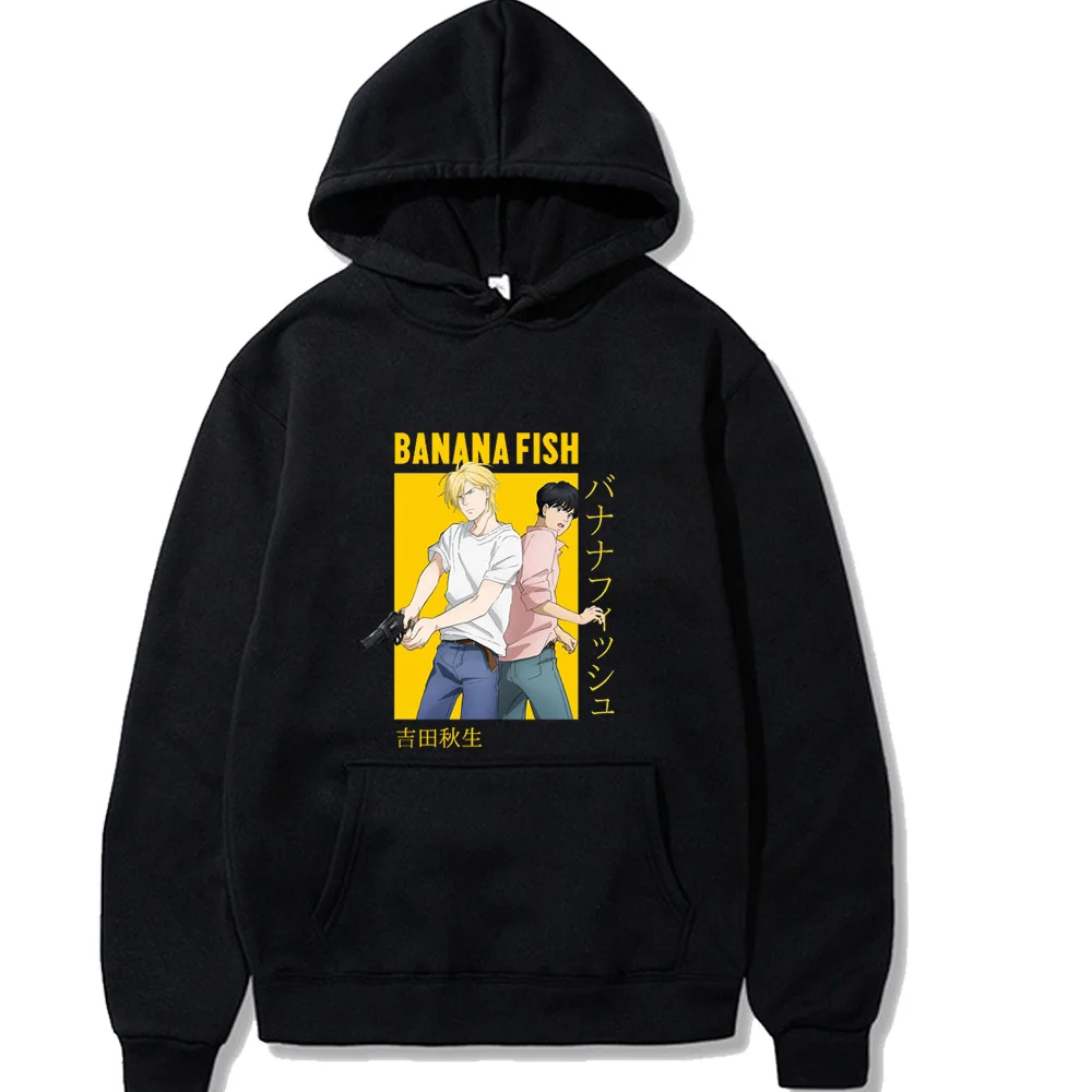 

Banana Fish Hoodie Fashion Long Sleeve Pullovers Tops Fall Male And Female