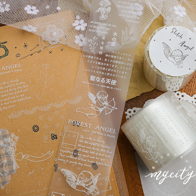 Винтажное растение с иллюстрацией Bullet Journal белая ПЭТ васи лента декоративная