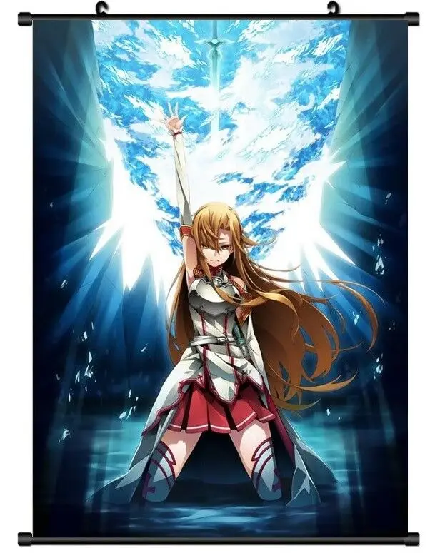 Популярный японский плакат Asuna с изображением меча из аниме онлайн настенный